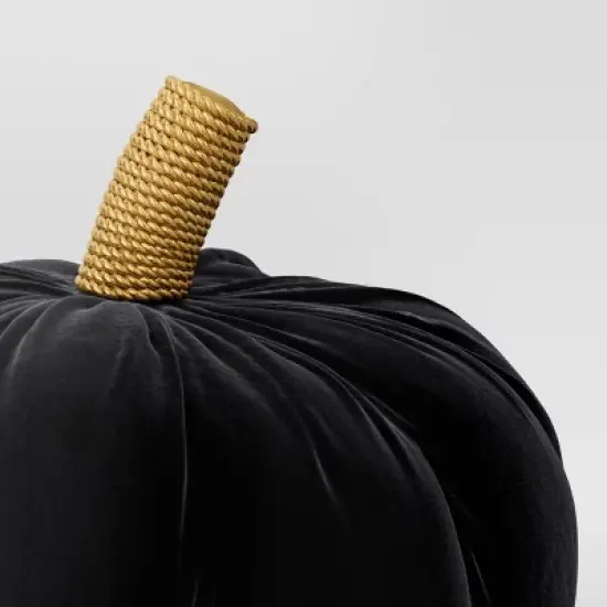 Shaped Velvet Pumpkin Black - Threshold&trade;: Halloween Novelty Plush Throw Pillow, Indoor Decor, Polyester Fill image {3}