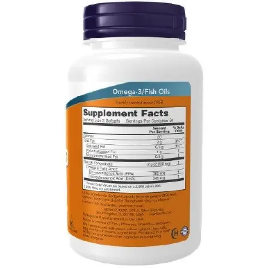 Omega-3 by Now Foods  -  100 Softgel image {1}