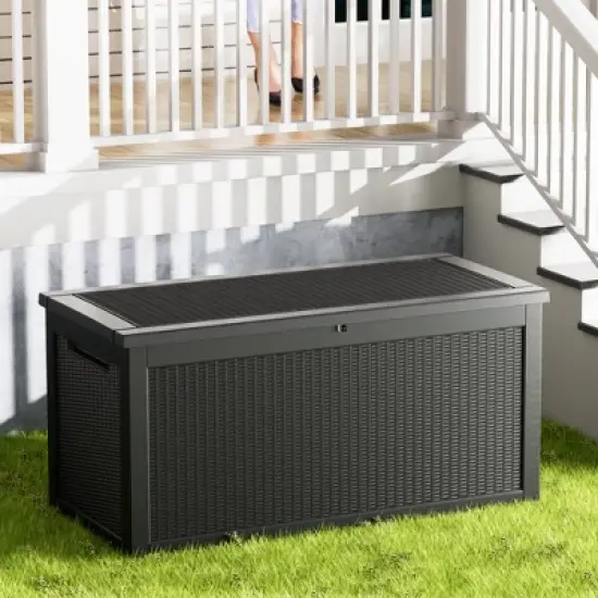 Yardgrace Heavy Duty Secure Storage and Seating Resin Deck Box image {14}