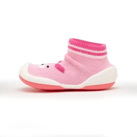 Komuello Baby Girl First Walk Sock Shoes Piglet Pink image {2}