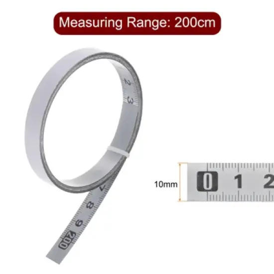 Unique Bargains Steel Metric Left to Right Read Self Adhesive Workbench Tape Measure image {1}