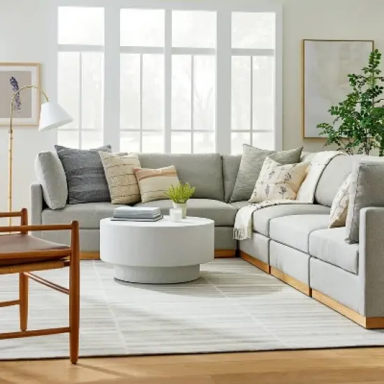 6pc Woodland Hills Modular Sectional Light Gray - Threshold&trade; designed with Studio McGee image {1}