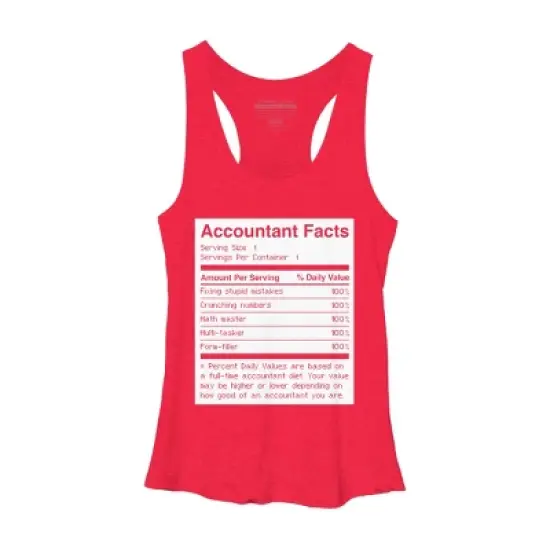 Women's Design By Humans Accountant Nutrition Facts Label By EJamjar Racerback Tank Top image {5}