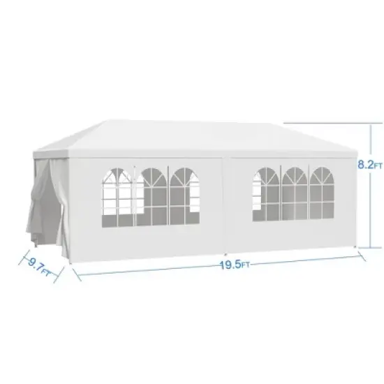 KTMBDW Outdoor Party Tent, Heavy Duty Canopy Event Wedding Tent with Removable Sidewalls for Parties Backyard Patio, White image {6}