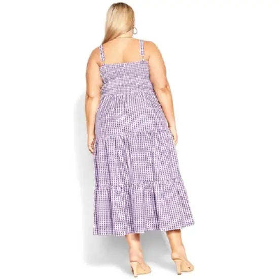 Women's Plus Size  Gingham Maxi Dress - petunia | CITY CHIC image {1}
