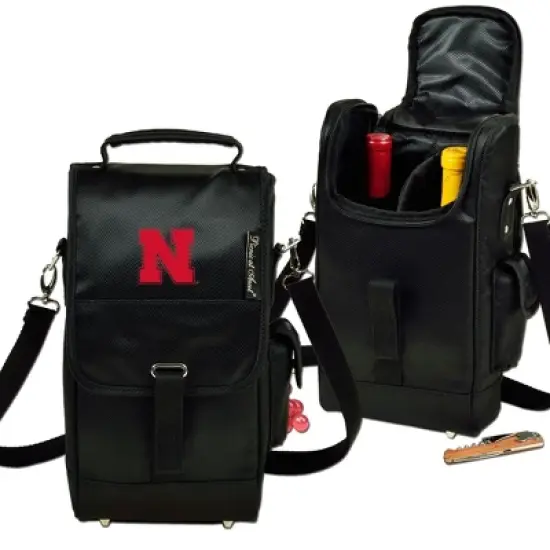 NCAA Nebraska University Cornhuskers Two Bottle Wine Tote w/Corkscrew image {3}