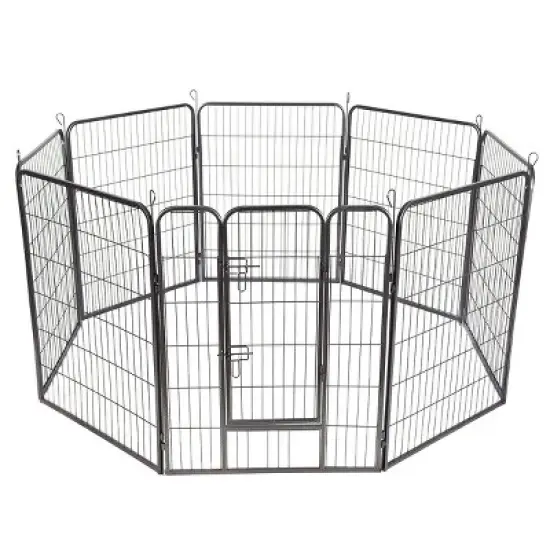 Costway 48'' 8 Panel Pet Puppy Dog Playpen Door Exercise Kennel Fence Metal image {2}
