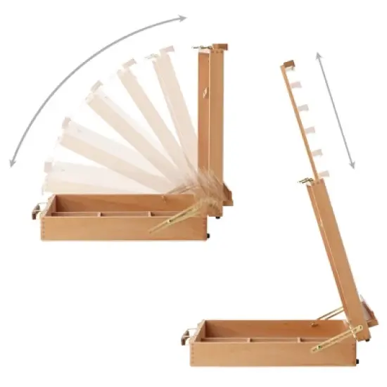 7 Elements Wooden Tabletop Art Easel with Storage Sketchbox image {4}