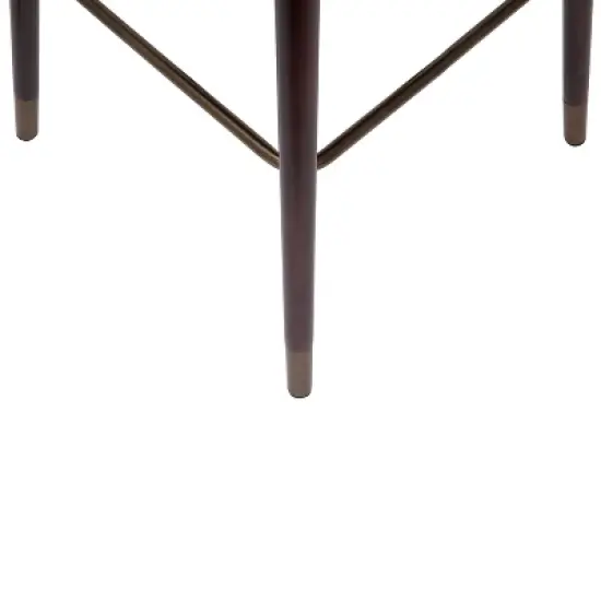 Merrick Lane Modern Wood Frame Stool with Metallic Accents image {7}