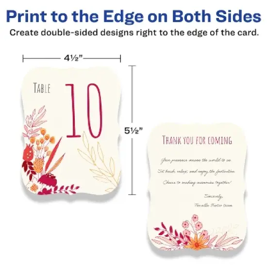 Avery Printable Flourished Edge Postcards, 4.25" x 5.5", Ivory, 100ct image {5}