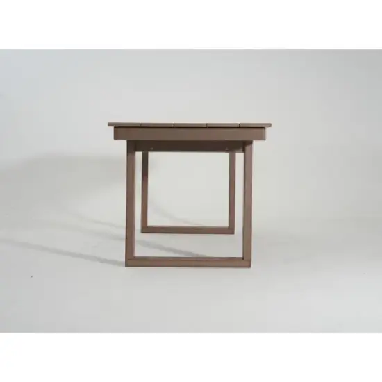 FIONECA 5-Piece HDPE Outdoor Dining Set with Umbrella Hole &uml;C Weather-Resistant Patio Table & 4 Armrest Chairs, Brown image {10}