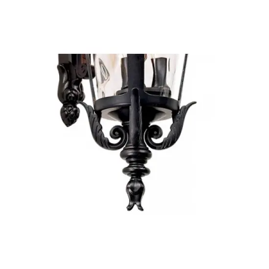 John Timberland Casa Marseille Vintage Rustic Outdoor Wall Light Fixture Textured Black Scroll 21 3/4" Clear Hammered Glass for Post Exterior Barn image {7}