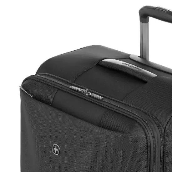 SWISSGEAR Checklite Softside Large Checked Suitcase - Black: 8-Wheel Tear-Resistant Luggage image {3}