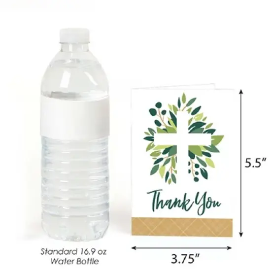 Big Dot of Happiness Elegant Cross - Religious Party Thank You Cards (8 count) image {2}