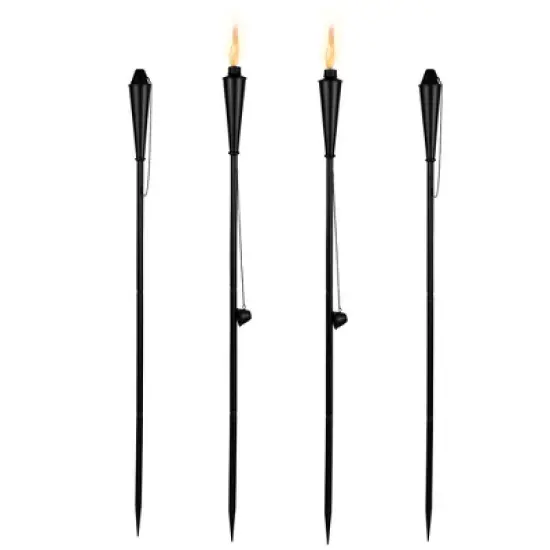 BIRDROCK HOME 4pk Mallorca Torches - Black image {4}