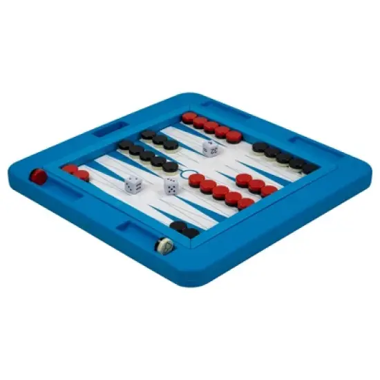 Swimline Floating Checkers and Backgammon Swimming Pool Board Game - Blue/White image {5}