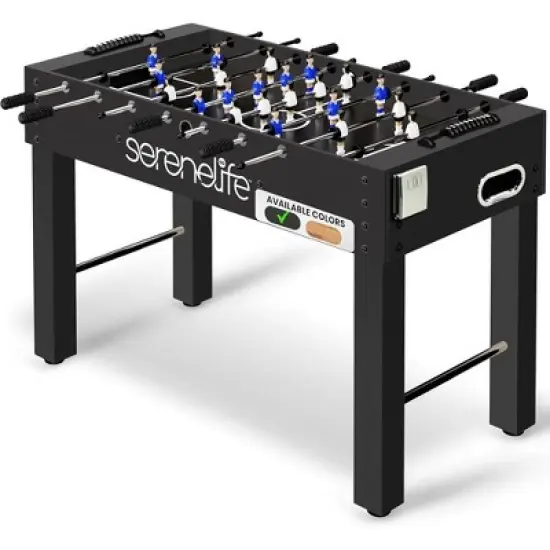 SereneLife 48" Arcade Foosball Table - Home Game Room Soccer Table, Modern Black image {6}