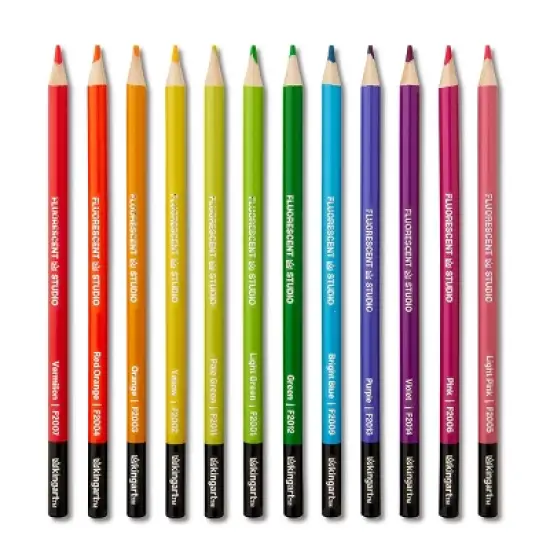 KINGART Neon Colored Pencils 12 pc image {7}
