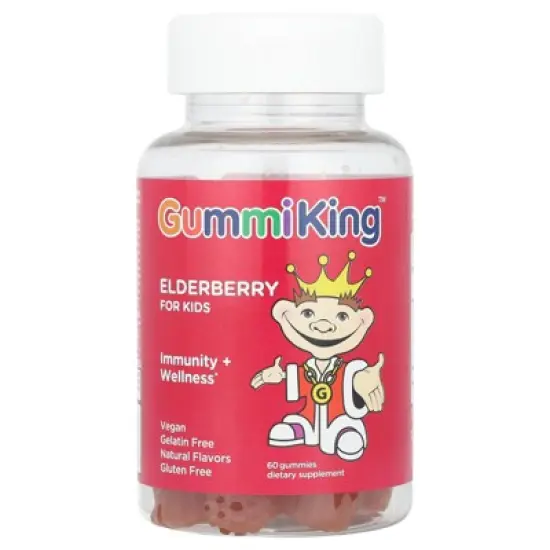 Gummi King Elderberry Gummi (Dietary Supplements), Natural Rasberry, 60 Count,Redish image {4}