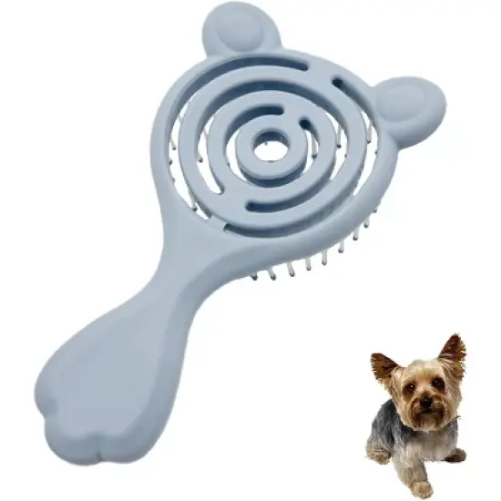 BABYYER Cat-Ear Design Puppy Brush, Gentle Soft-Bristle Small Dogs Plastic Detangling Grooming Tool, Fit for for Furry Pet image {7}