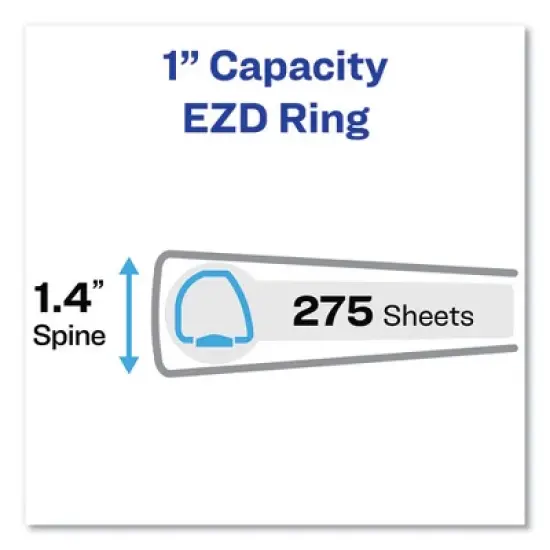 Avery Durable Non-View Binder with DuraHinge and EZD Rings, 3 Rings, 1" Capacity, 11 x 8.5, Black, (8302) image {1}