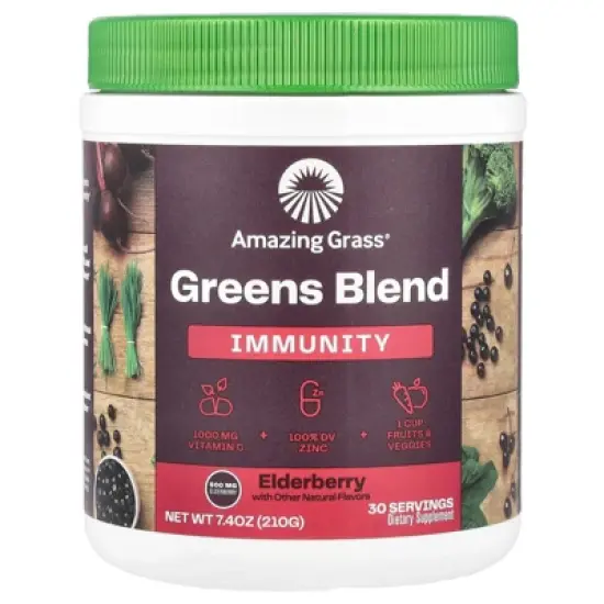 Amazing Grass Greens Blend, Immunity, Elderberry , 7.4 oz (210 g) image {4}