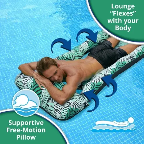 Aqua Leisure Contour Lounge Water Floats and Inflatables - Teal Fern Print image {3}