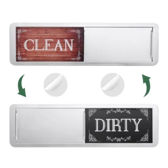 Unique Bargains Plastic Kitchen Hotel Indicating Clean Dirty Sign Rectangle Dishwasher Magnet image {6}