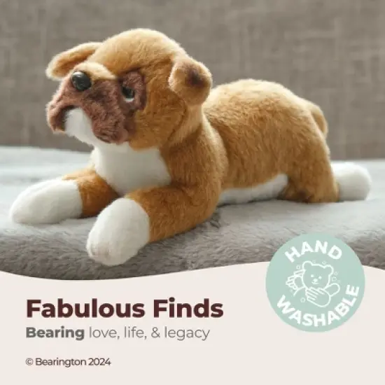 Bearington 8" Boxer Dog Stuffed Animal: Brown and White Plush, Premium Fill, Realistic Breed Details, For Ages 3-14 image {1}