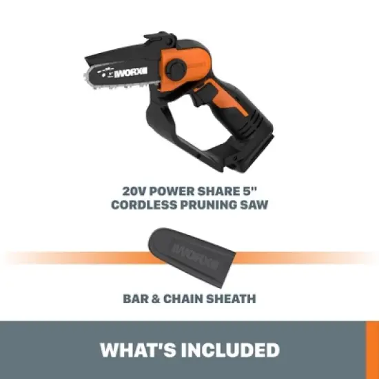 Worx WG324.9 20V Power Share 5" Cordless Pruning Saw (No Battery and Charger Included - Tool Only) image {5}