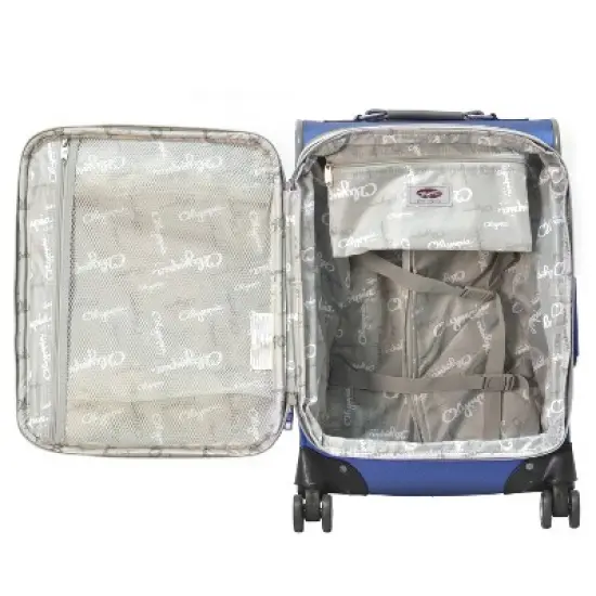Olympia USA Tuscany Expandable Softside Checked Spinner Suitcase image {7}