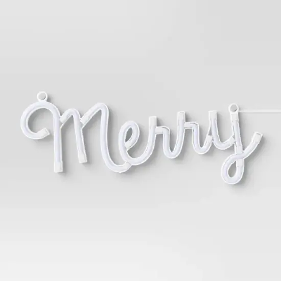 LED Battery Operated Christmas Neon Merry Hangable Sign Red - Wondershop&trade; image {2}