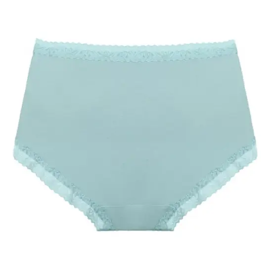 Agnes Orinda Women Plus Mid Waisted Lace Trim Soft Breathable Stretch Briefs Underwear image {1}