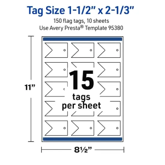Avery Banner Flag Tags, 1-1/2" x 2-1/3", Matte White, 150 Total image {4}
