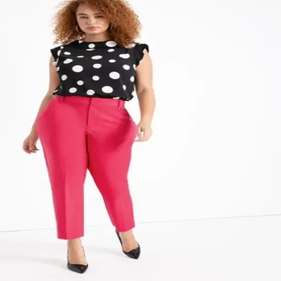 ELOQUII Women&rsquo;s Plus Size Kady Fit Double-Weave Pant image {6}