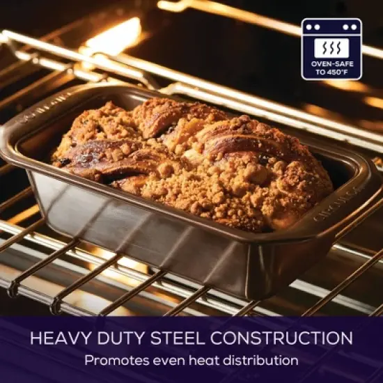 Circulon 9"x5" Loaf Pan Chocolate: Nonstick Rectangle Aluminum Baking Dish, Oven-Safe, Dishwasher-Safe image {3}