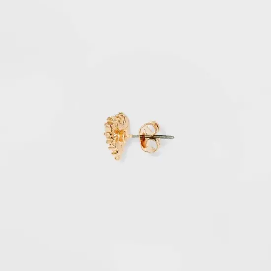 Heart and Beaded Cubic Zirconia Flower Stud Earring Set 18pc - Wild Fable&trade; Gold image {1}