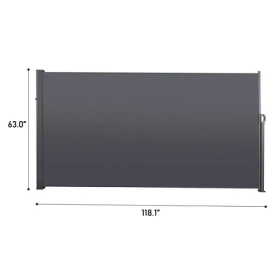 Gulches 118.1"*62.99" Retractable Side Screen Awning, UV Resistant, Waterproof, Patio Privacy Screen for Garden, Balcony, Courtyard(Dark Gray) image {1}