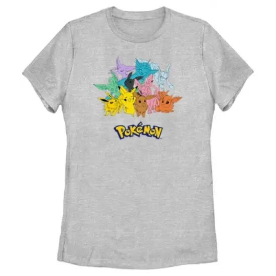 Women's Pokemon Pikachu and Eeveelutions Logo T-Shirt image {3}