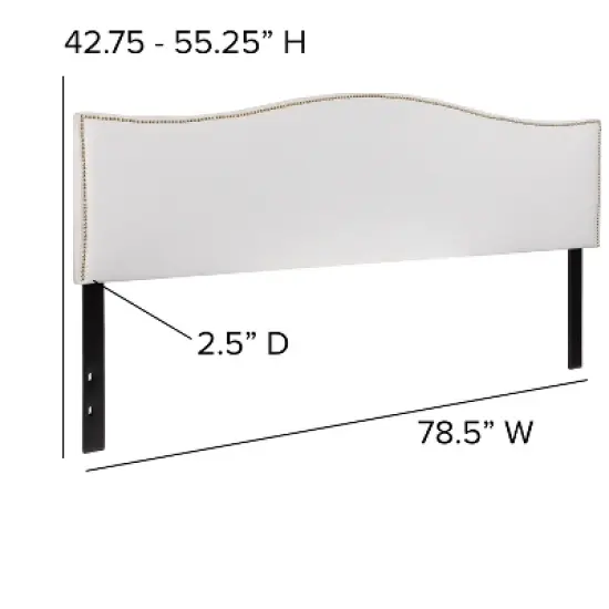 Flash Furniture Lexington Arched Upholstered Headboard with Accent Nail Trim image {3}