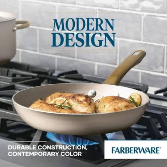 Farberware Radiant 10pc Nonstick Cookware Set: Stainless Steel Lids & Handles, Dishwasher-Safe, Gas & Electric Compatible image {3}
