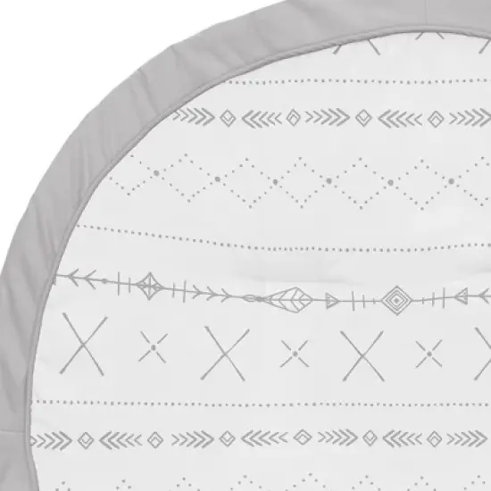 Sweet Jojo Designs Boy or Girl Gender Neutral Unisex Baby Tummy Time Playmat Woodland Friends Grey and White image {2}
