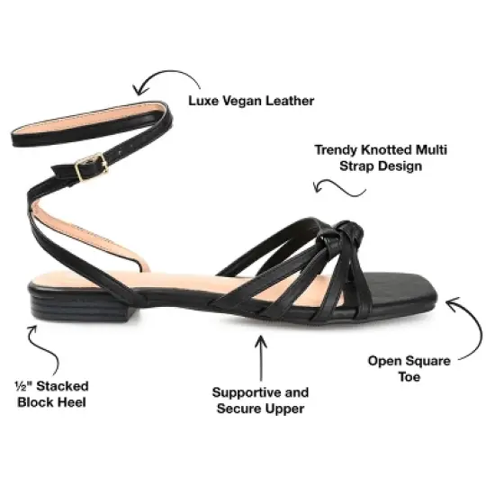 Journee Collection Womens Indee Ankle Wrap Low Block Heel Sandals image {7}