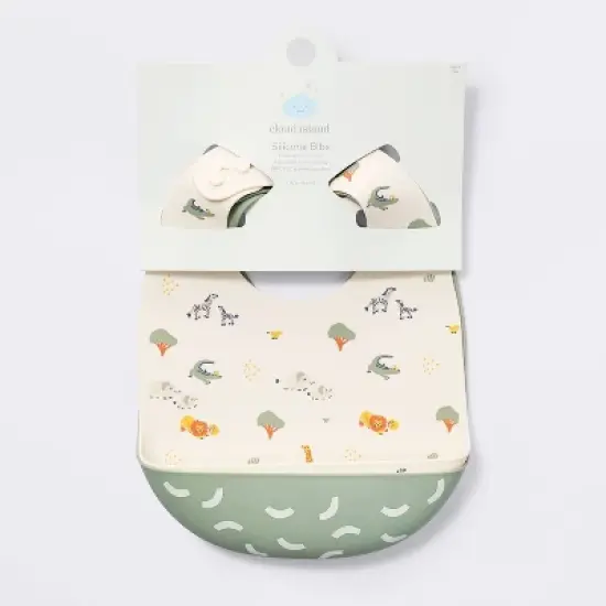 Silicone Bibs - 2pk - Animals/Cresents - Cloud Island&trade; image {3}