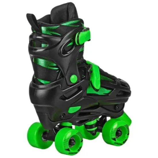 Roller Derby Green Wire Kids' Adjustable Inline-Quad Combo Skates - Black/Green image {2}
