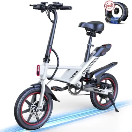 MASTGOAL 14" 450W Folding Electric Bike for Adults Teens, 18.6MPH 36V/10AH, Commuter Cruiser City Ebike image {8}