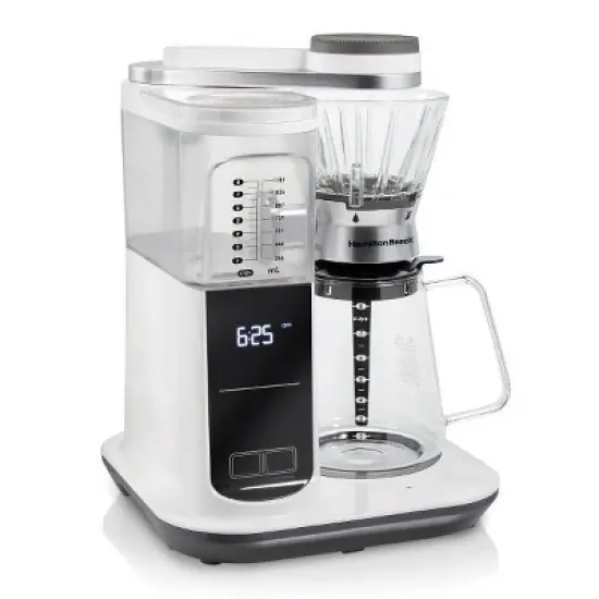 Hamilton Beach Pour Over Coffee 46700: 8-Cup Electric Coffee Maker, Dishwasher-Safe, White, 1350W, Cone Filter image {7}