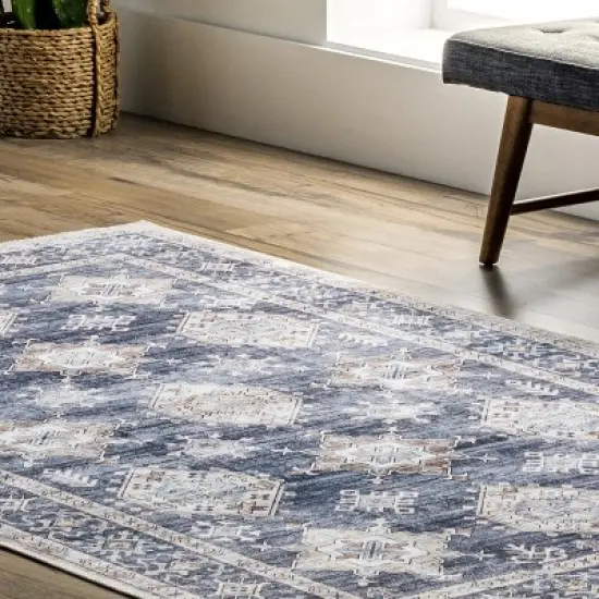 nuLOOM Finley Machine Washable Vintage Distressed Area Rug image {8}