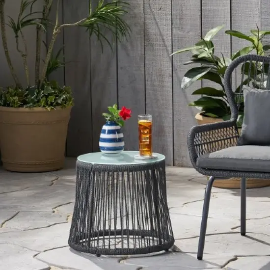MOEPISY Outdoor Side Table, Grey image {2}