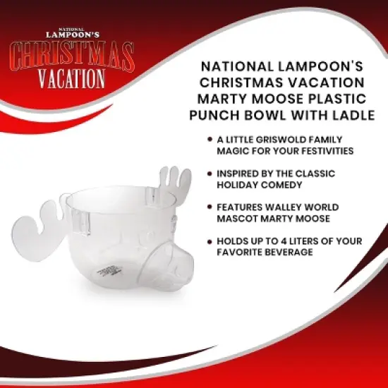 ICUP, Inc. National Lampoon's Christmas Vacation Marty Moose Plastic Punch Bowl with Ladle image {6}